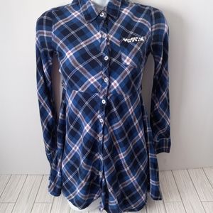 Justice Flannel Plaid Long Sleeve Dress